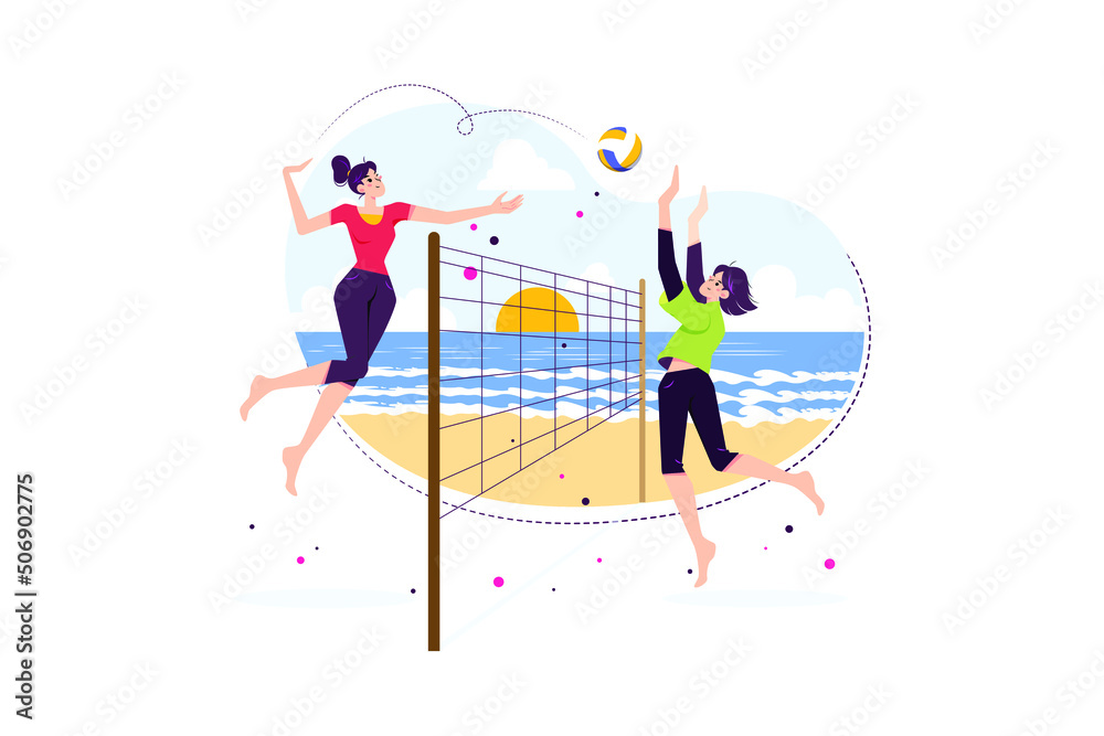 Volley ballplayers playing volleyball on the ground Volley ballplayers playing volleyball on the ground