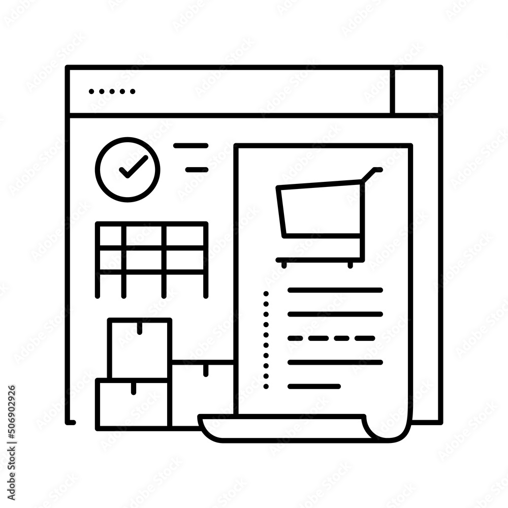 purchase order report line icon vector illustration purchase order report line icon vector illustration