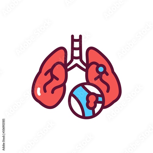Pulmonary embolism line icon. Isolated vector element.
