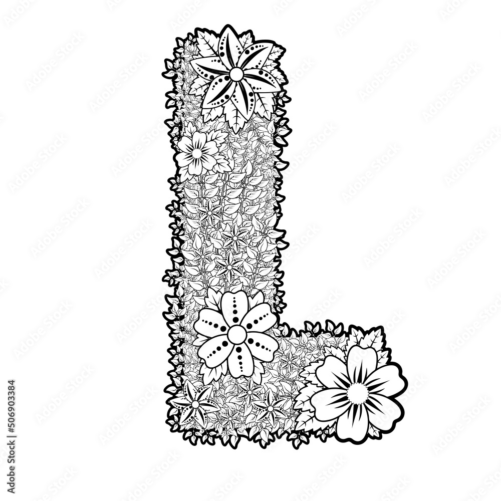 Obraz premium Flower letter L