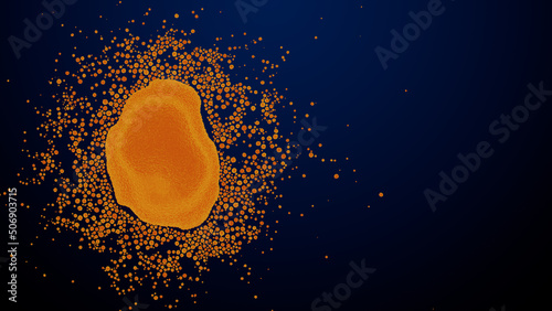 Monkeypox Virus. Scientific 3D Render with Copy-Space. photo
