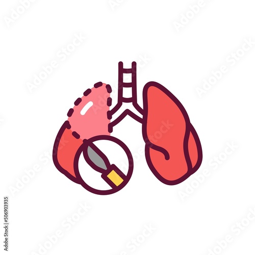 Принти на полотні Resection of the lungs line icon. Isolated vector element.