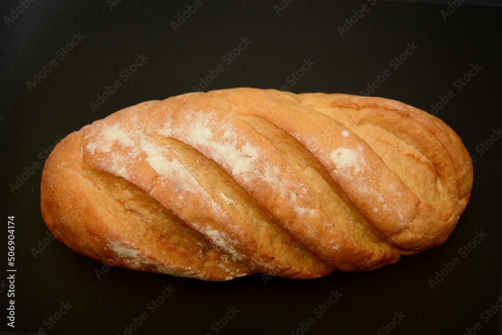 Homemade loaf of artisan baguette bread