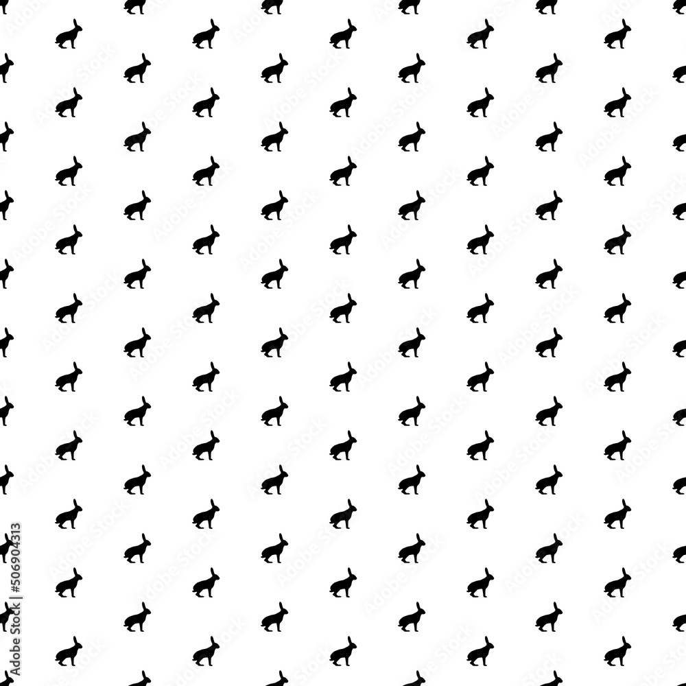 Square seamless background pattern from black hare symbols. The pattern is evenly filled. Vector illustration on white background Square seamless background pattern from black hare symbols. The pattern is evenly filled. Vector illustration on white background