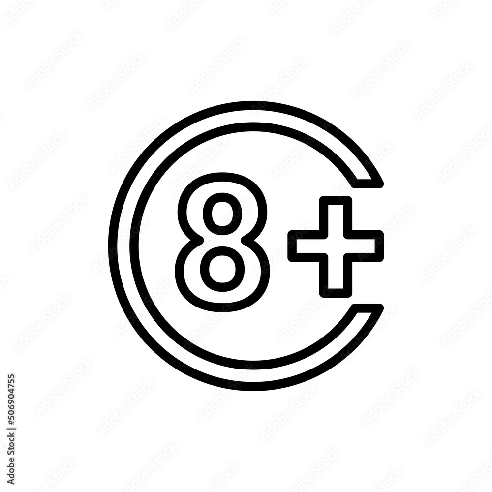 Fototapeta premium Age limit line color icon. Physiotherapy, acupuncture.