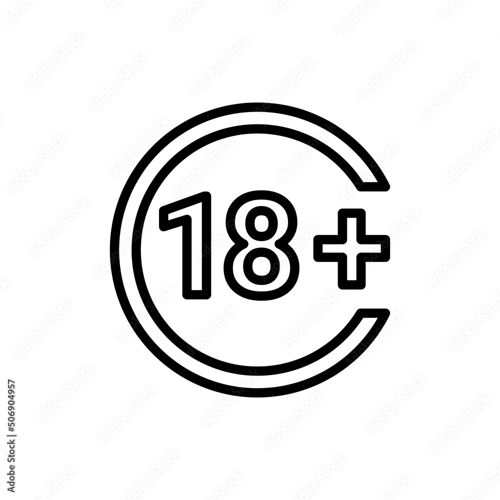 Age limit line color icon. Physiotherapy, acupuncture. Age limit line color icon. Physiotherapy, acupuncture.