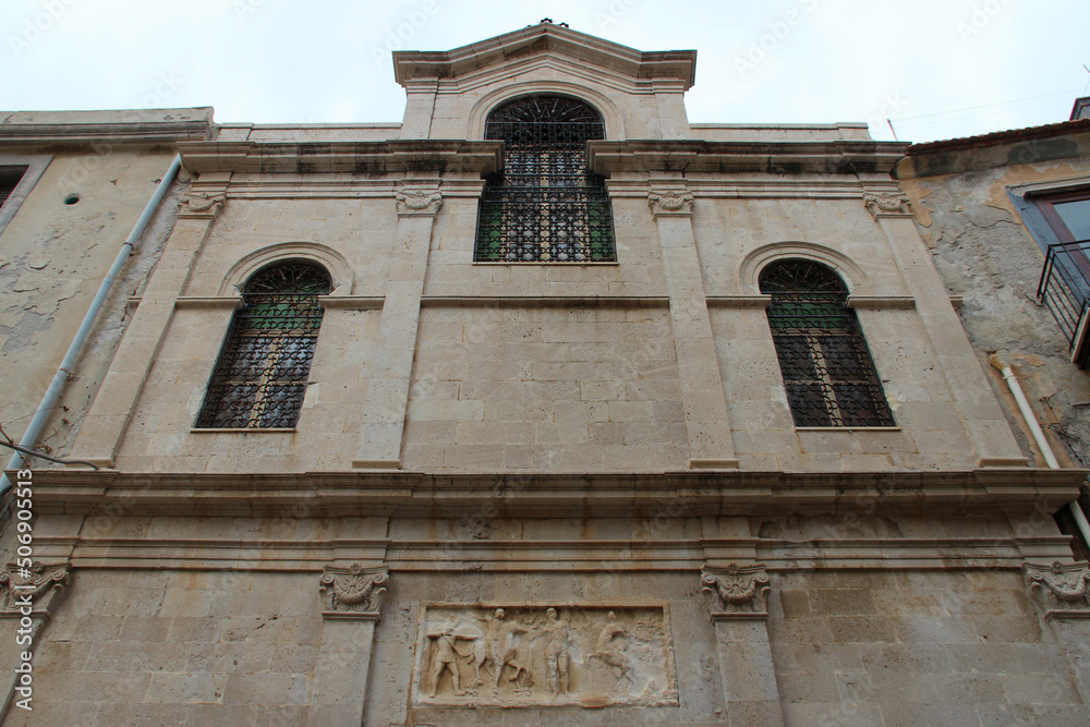 baroque (?) church (st sebastian) in cefalù in sicily (italy) 