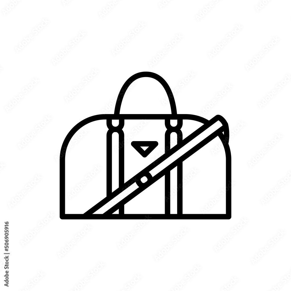 Travel bag line color icon. Isolated vector element.