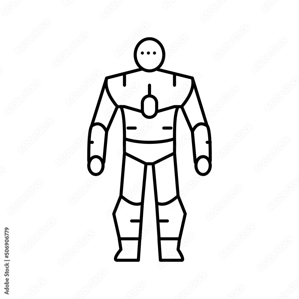 humanoid robot line icon vector illustration humanoid robot line icon vector illustration