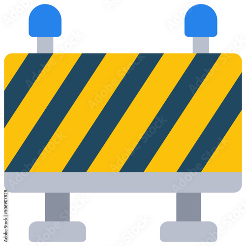 Road Works Barrier Icon
