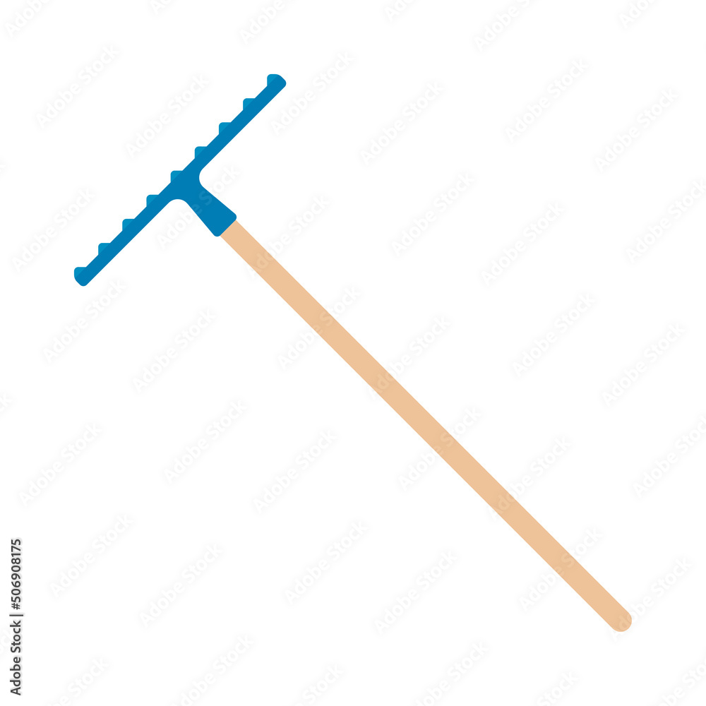Rake icon. Garden tools. Color silhouette. Front side view. Vector simple flat graphic illustration. Isolated object on a white background. Isolate. Rake icon. Garden tools. Color silhouette. Front side view. Vector simple flat graphic illustration. Isolated object on a white background. Isolate.