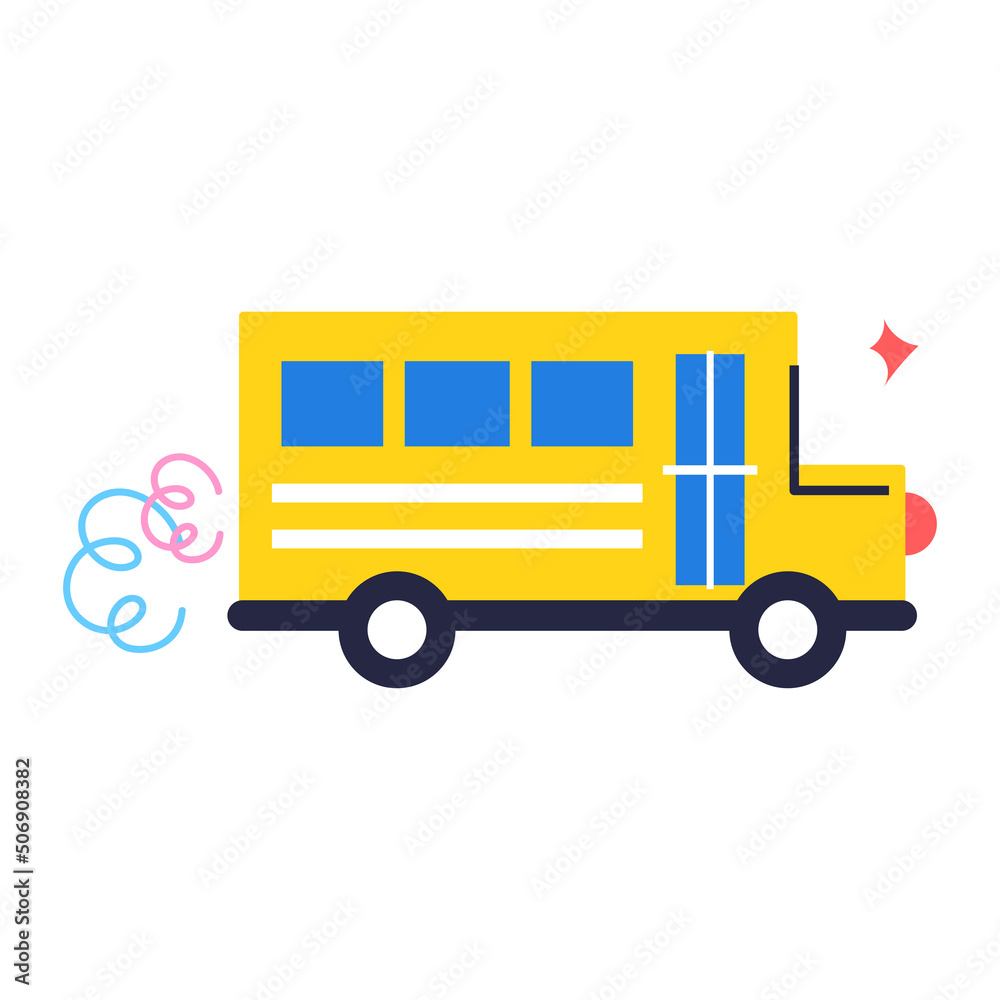 Isolated school bus icon flat design Vector illustration