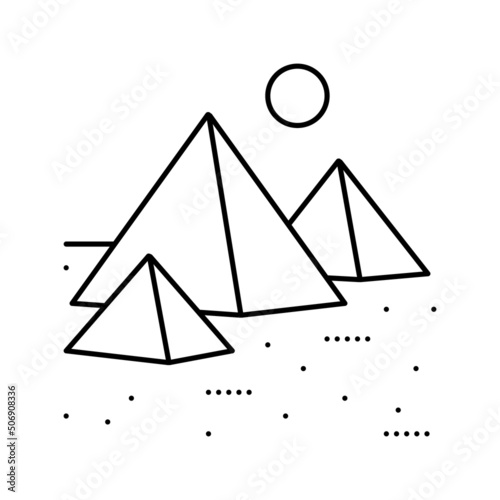 pyramid egypt construction line icon vector illustration