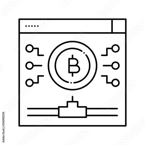 digital token line icon vector illustration