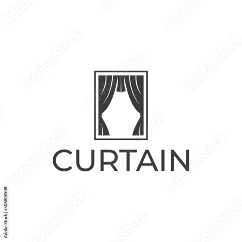 Curtain logo icon design template flat vector icon illustration
