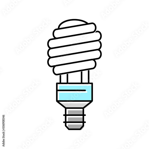 fluorescent light bulb color icon vector illustration