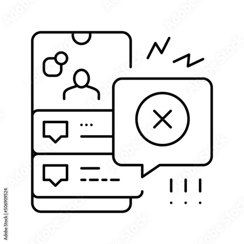social media discrimination line icon vector illustration