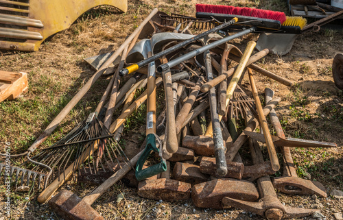 Pile of outdoor tools