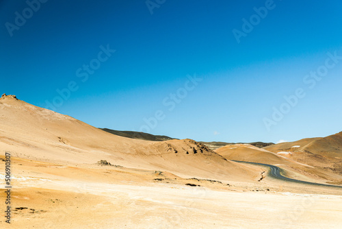Road in sand desert