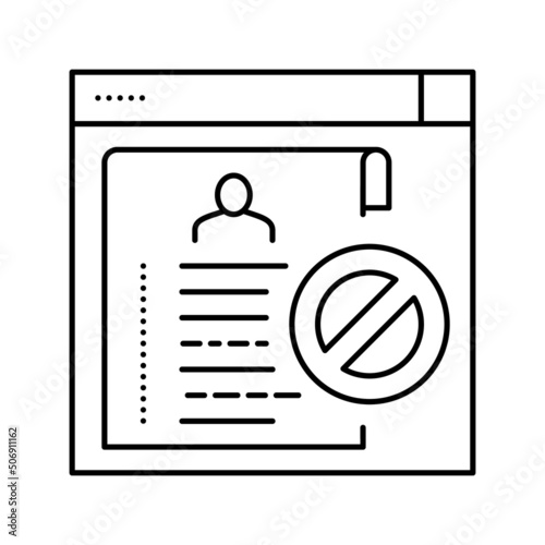 blacklist of persons line icon vector illustration