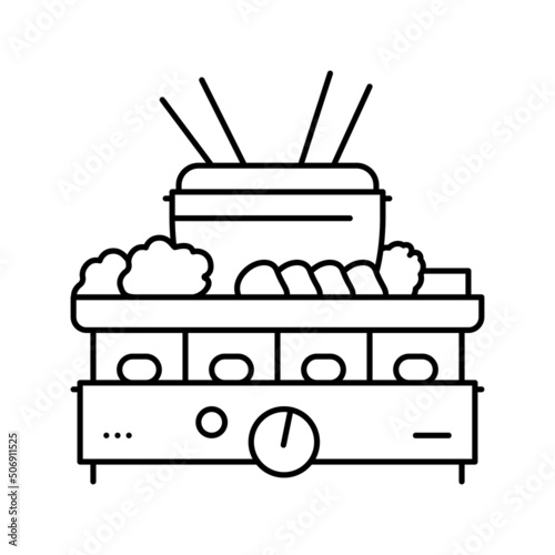 kit fondue line icon vector illustration