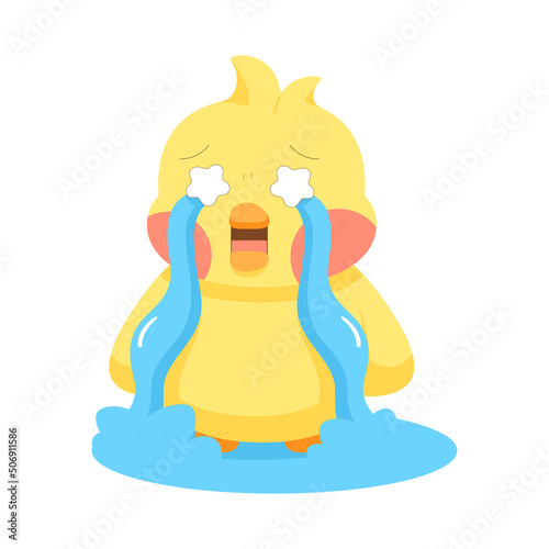 Isolated sad chick cartoon character Vector illustration