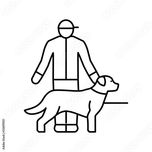 pet sitter line icon vector illustration