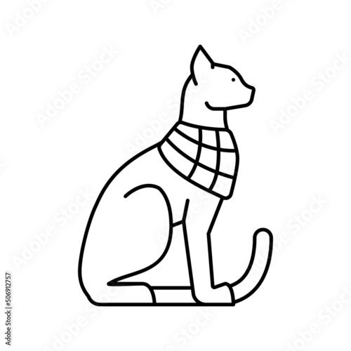 cat egypt animal line icon vector illustration