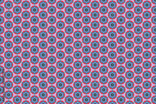 Colorfull abstract pattern that looks like flowers, created from a macro photography of fluids bubbles.