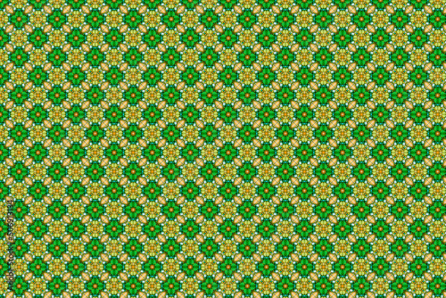 Colorfull abstract pattern that looks like flowers, created from a macro photography of fluids bubbles.