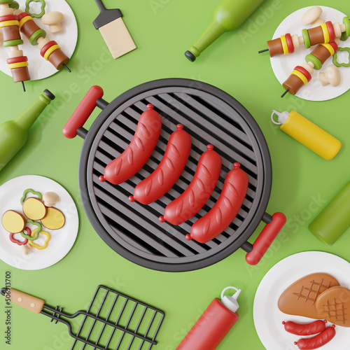Barbeque Summer Party 3d Style 
