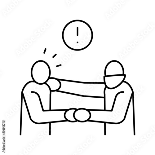 violent crime line icon vector illustration