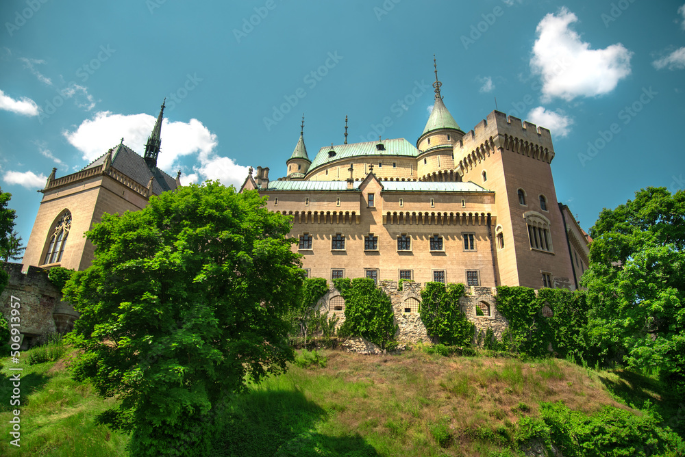 Beautiful castle like as fairytale. Slovakia culture. Bojnice castle. 