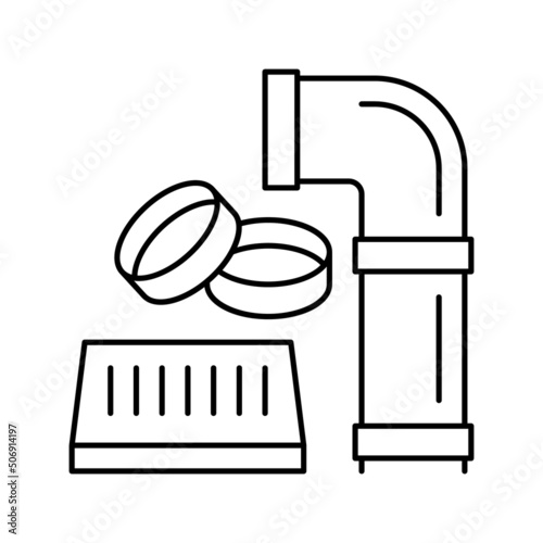polyvinyl chloride thermoplastic line icon vector illustration