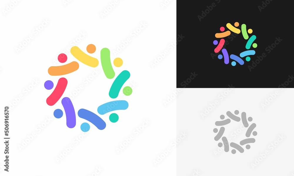 abstract people and human family logo design vector	