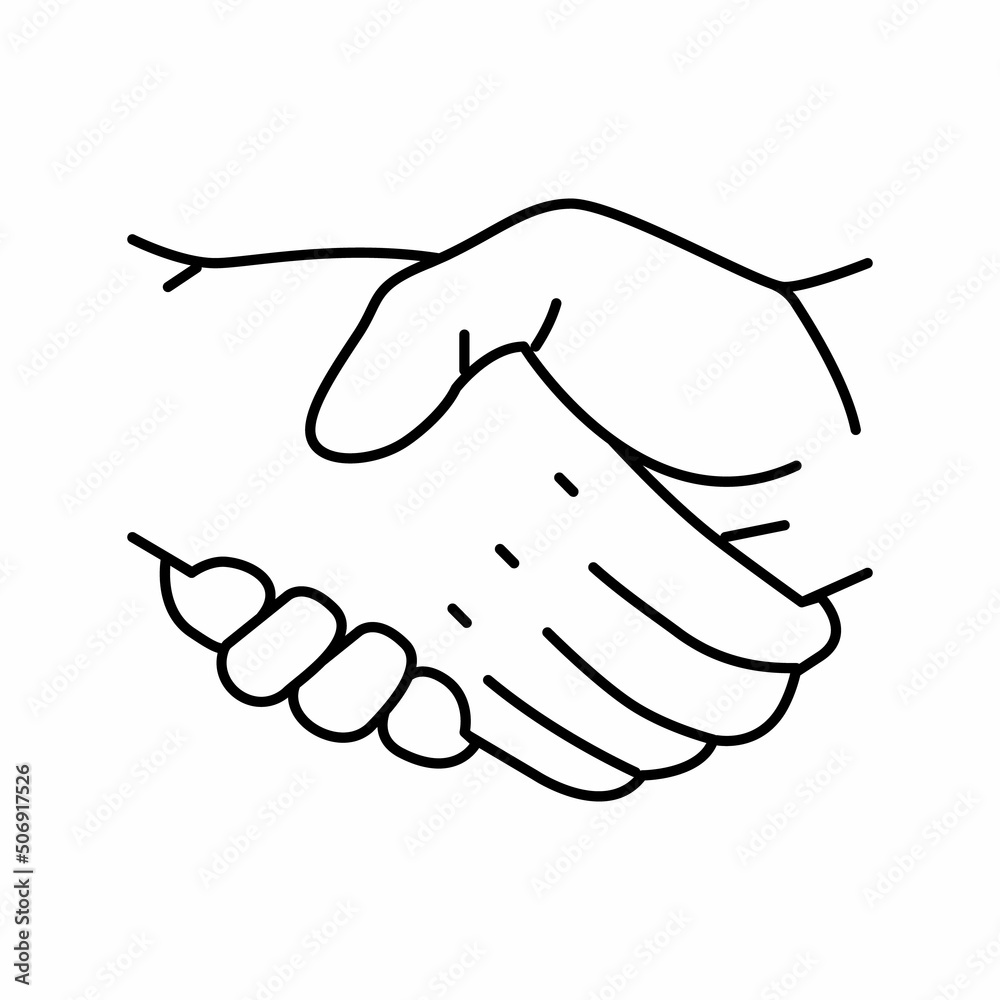 handshake with hand line icon vector illustration handshake with hand line icon vector illustration