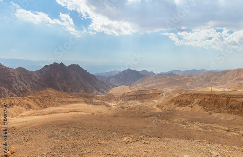 beautiful mountains landscape in Arava desert