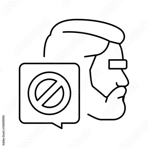 canceled male person line icon vector illustration