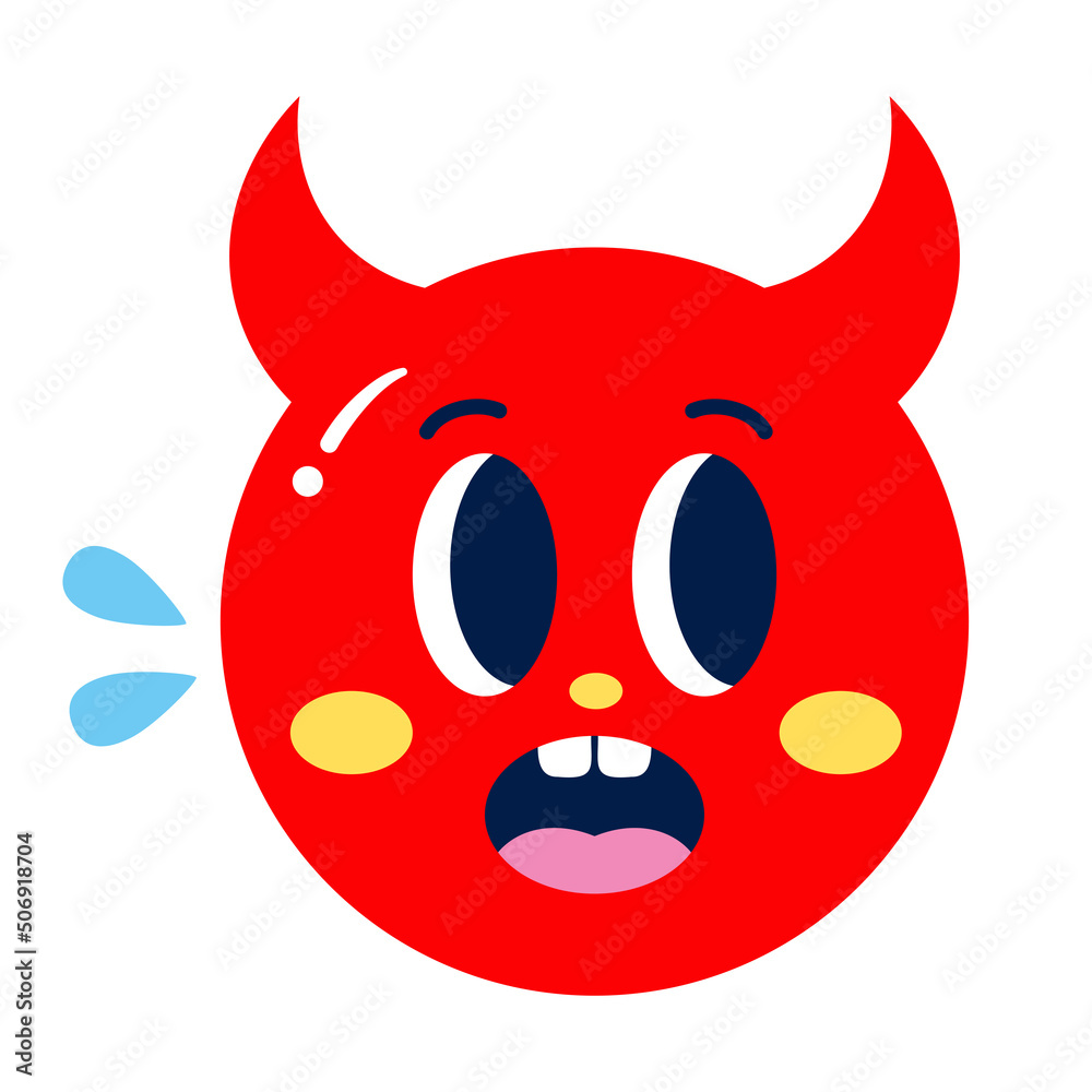 Obraz premium Isolated colored serious devil emote Vector illustration