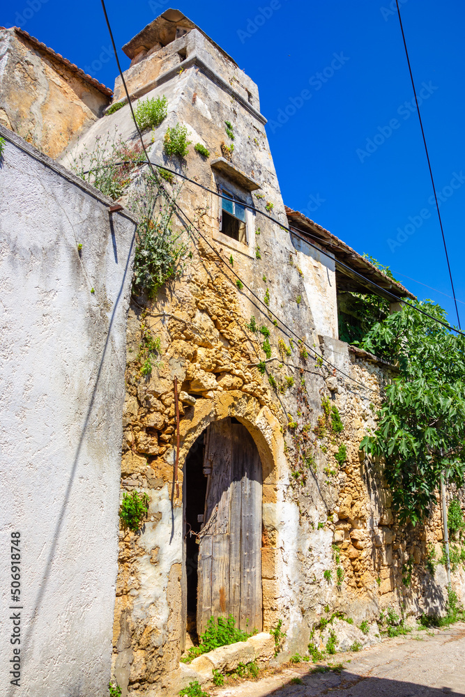 Naklejka premium The old historical village of Roustika, Chania, Crete, Greece