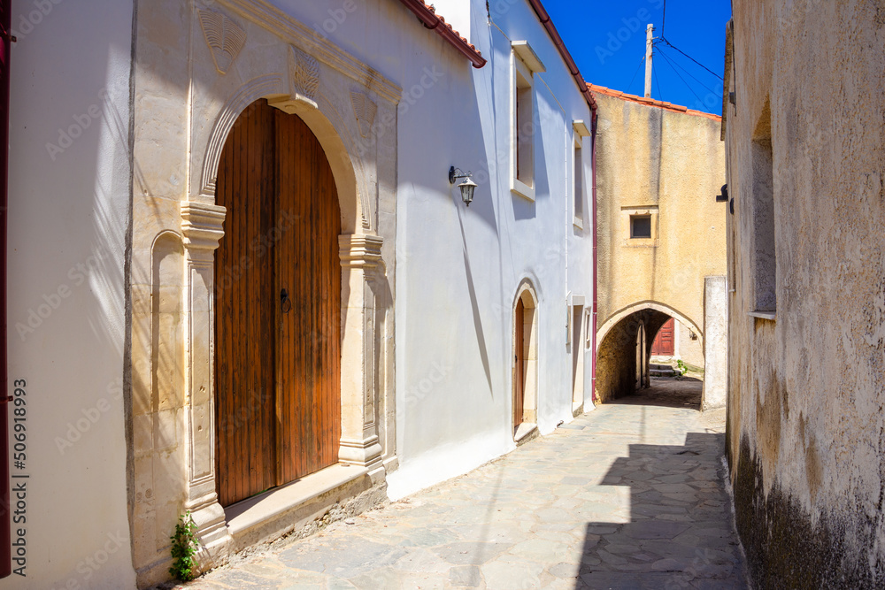 The old historical village of Roustika, Chania, Crete, Greece