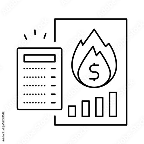 calculator inflation line icon vector illustration
