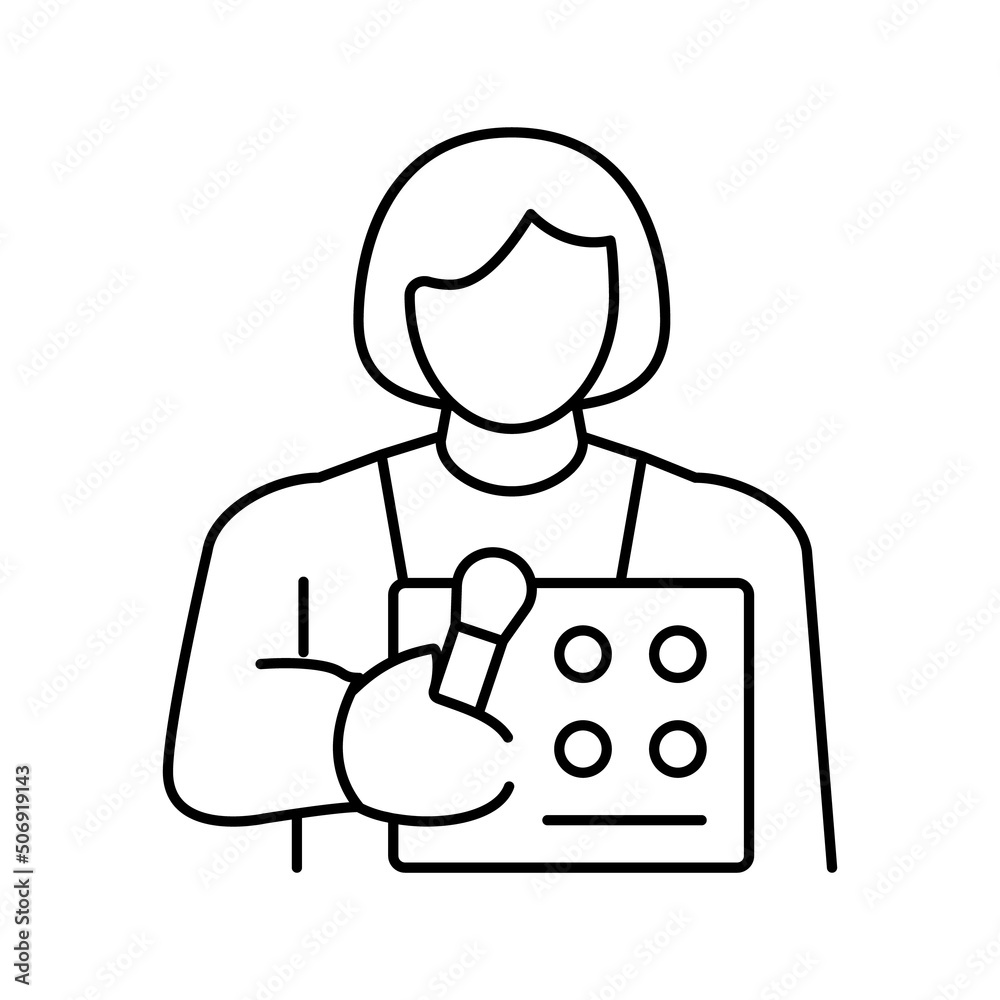 makeup artist line icon vector illustration makeup artist line icon vector illustration