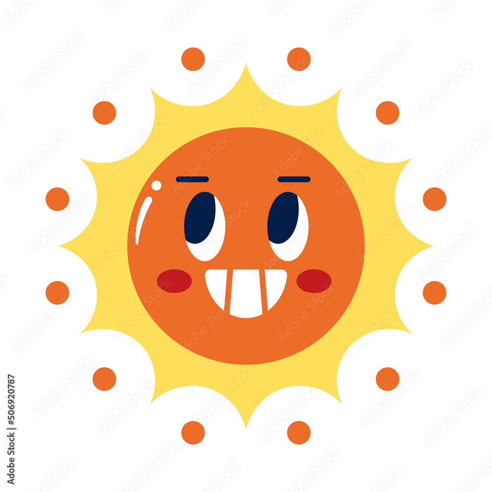 Fototapeta premium Isolated colored happy sun emote Vector illustration