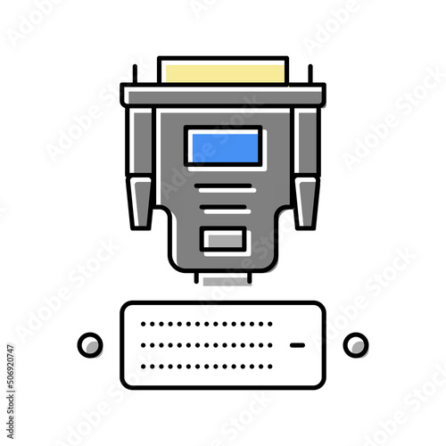 dvi cable and port color icon vector illustration