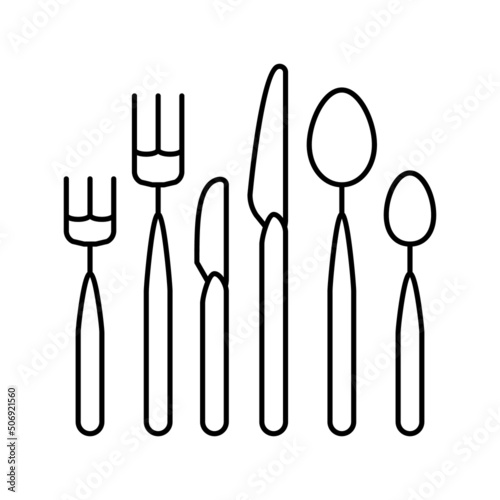 silverware utensil line icon vector illustration