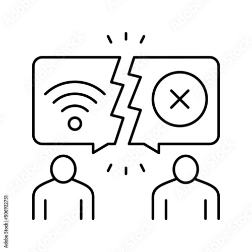 digital divide line icon vector illustration