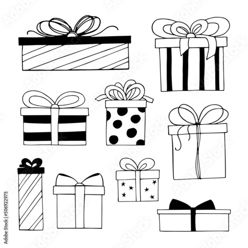 Gift box Birthday Gifts Set Cartoon Doodles