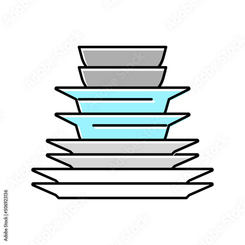 dinnerware plates color icon vector illustration