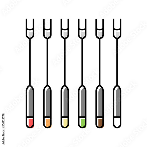 forks fondue color icon vector illustration